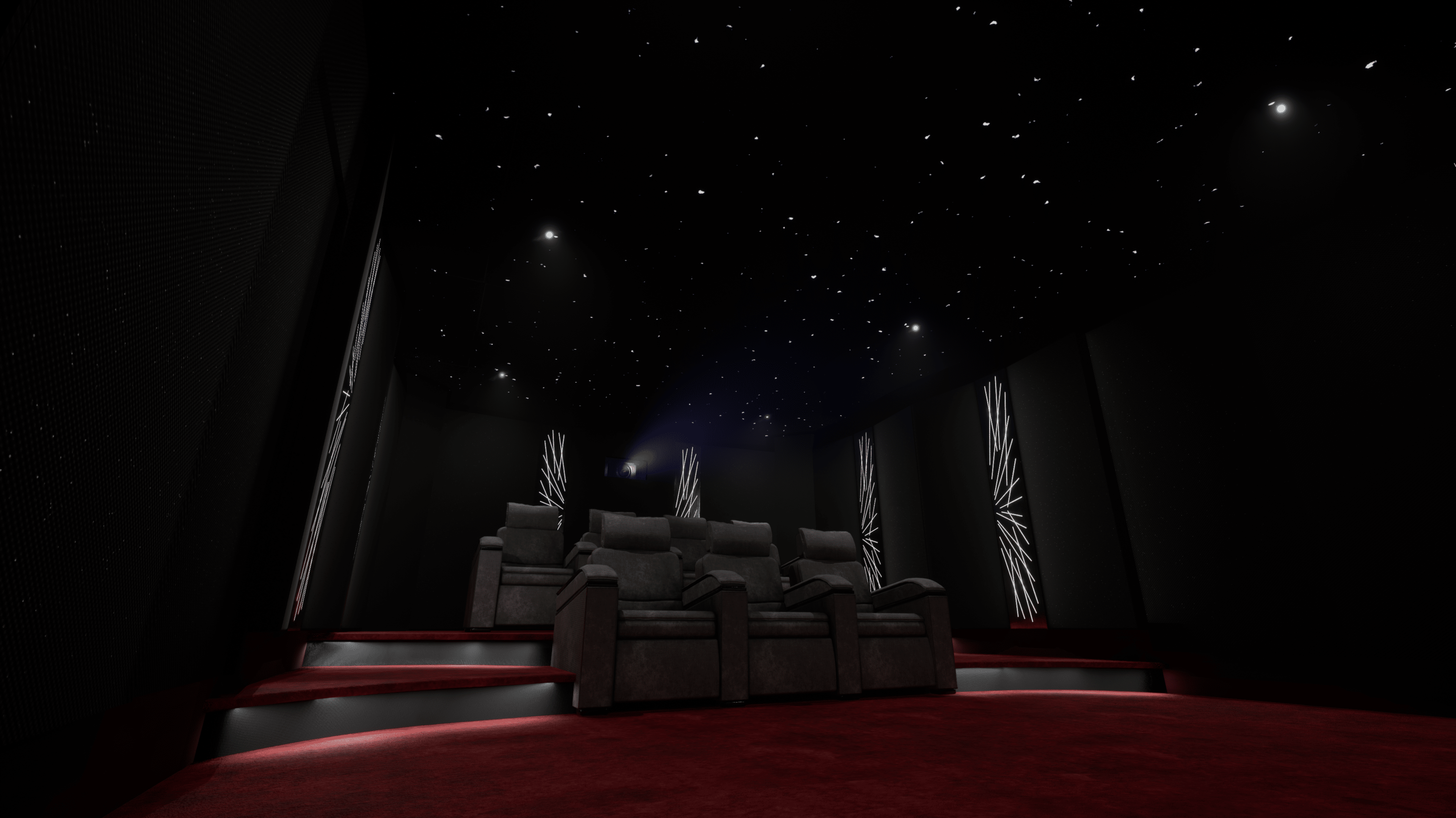 Salle de cinéma sur mesure avec un concept raffiné.