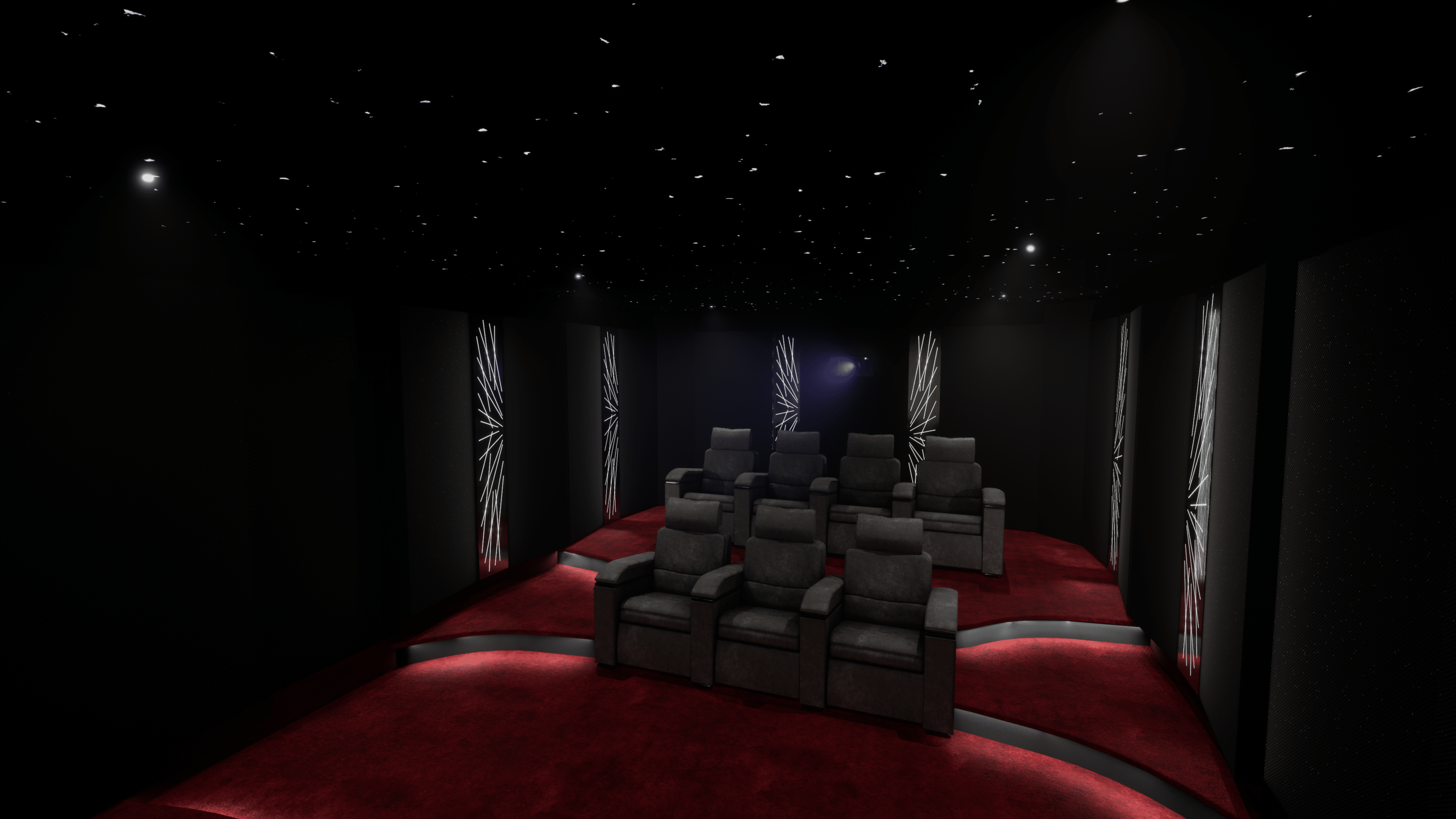 salle de cinéma privée 42m² vue fauteuils